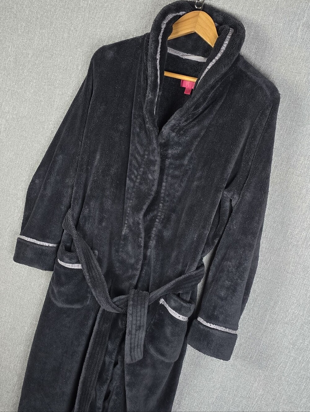 Victoria's Secret Grey Terry Cloth Spa Robe Womens Sz S